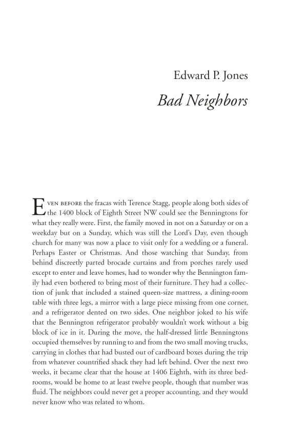 Bad Neighbors,” by Edward P. Jones