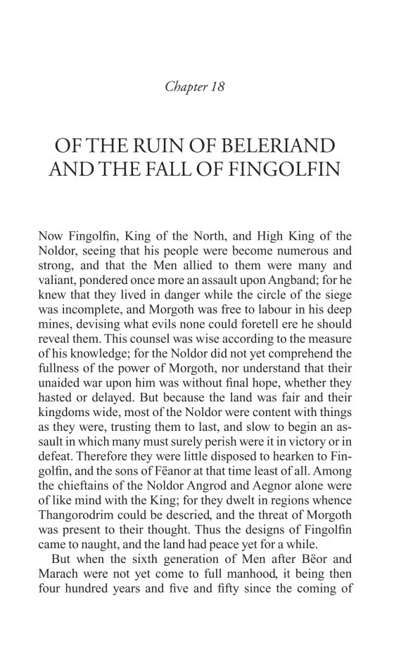 Blind Read Through: J.R.R. Tolkien; The Silmarillion, Of the Ruin of  Beleriand and the Fall of Fingolfin, Conclusion