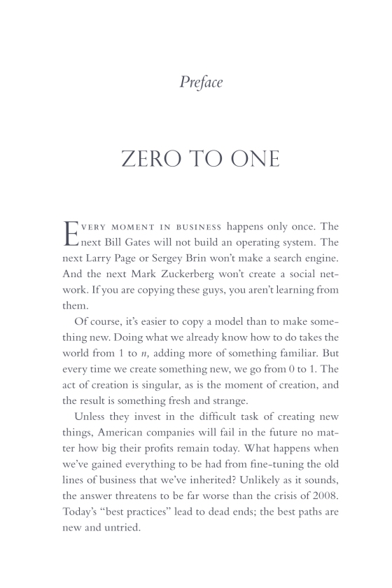  Zero to One: Notes on Startups, or How to Build the Future:  9780804139298: Thiel, Peter, Masters, Blake: Libros