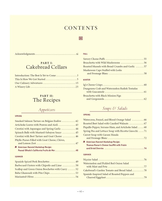 The Cakebread Cellars Napa Valley Cookbook Wine and Recipes to Celebrate Every Seasons Harvest 